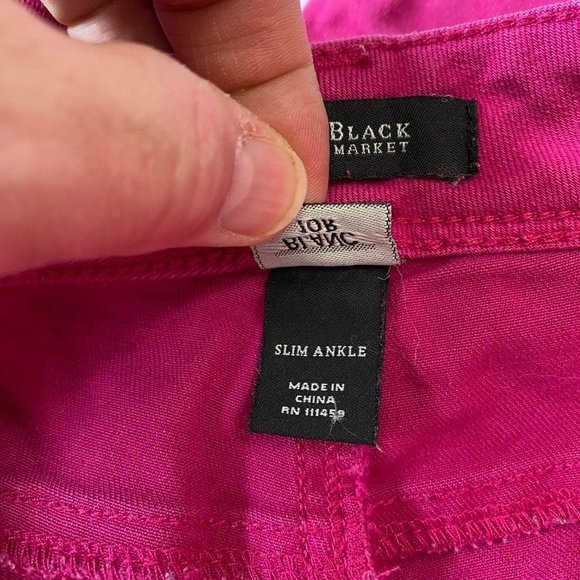 White House Black‎ Market Women's Fuchsia (Pink) Denim Slim Ankle Jeans Size 10R - Picture 7 of 14